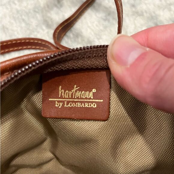 Vintage Hartmann By Lombardo Small Woven Brown Leather Crossbody Bag - Picture 7 of 7